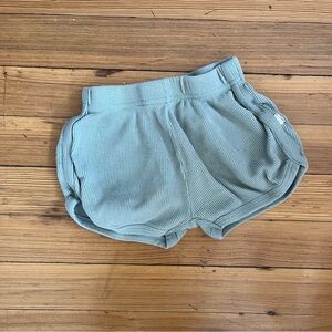 Nui Organics 2T light blue cotton waffle shorts